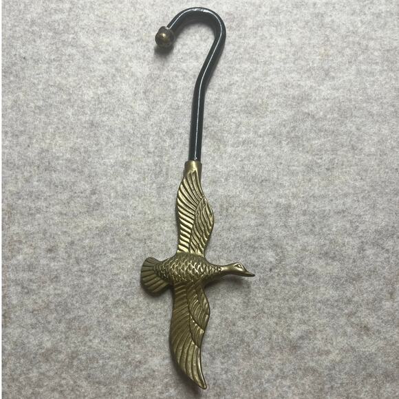 Vintage Flying Duck Brass Hook Cane Topper Handle Hunting Decor - Picture 2 of 4